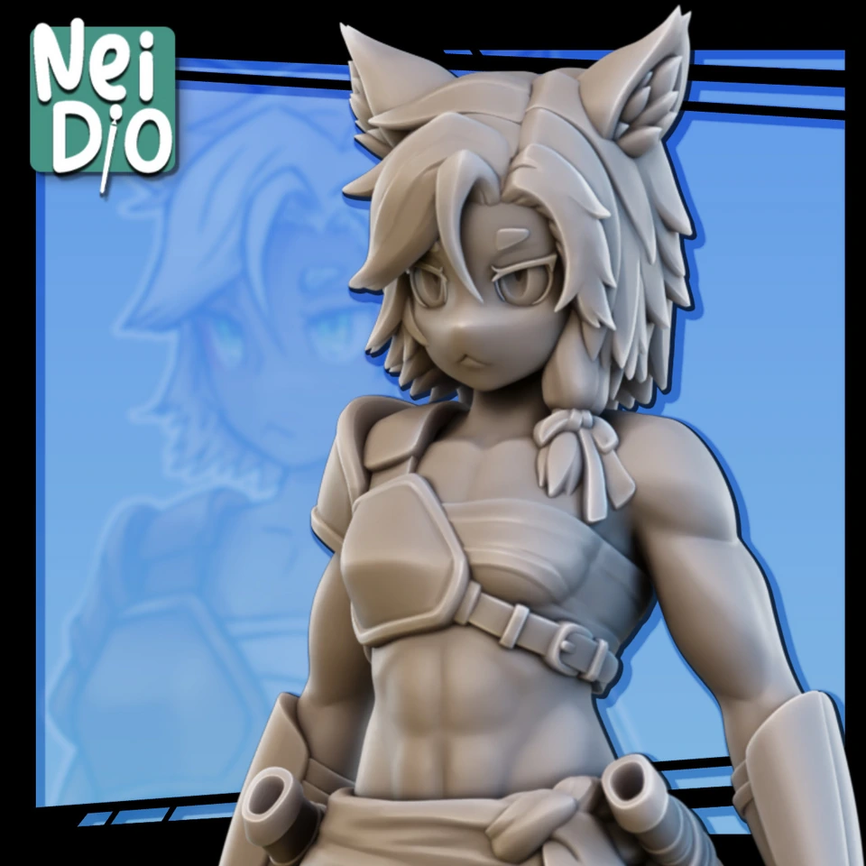 Close presentation render of the Kiana fantasy character miniature