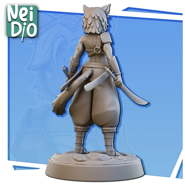Kiana miniature seen from the back